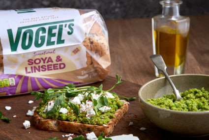 Crushed Peas on Toast with Feta and Pea Shoots